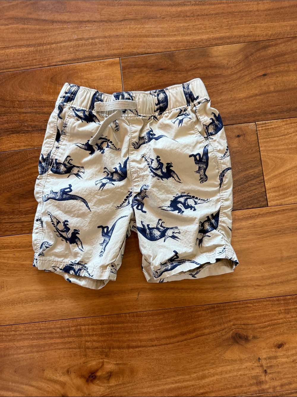 Old Navy Cream Shorts with Navy Dinosaur Print